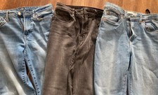 Lot Of 3 Size 14 Girls Jeans, Flare - Levi And Gap
