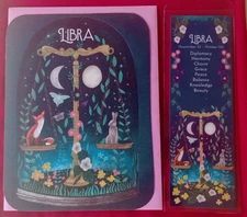 "LIBRA", Sep 23-Oct 23, (1) Leanin Tree Birthday Card, (1) Bookmark (1) Envelope