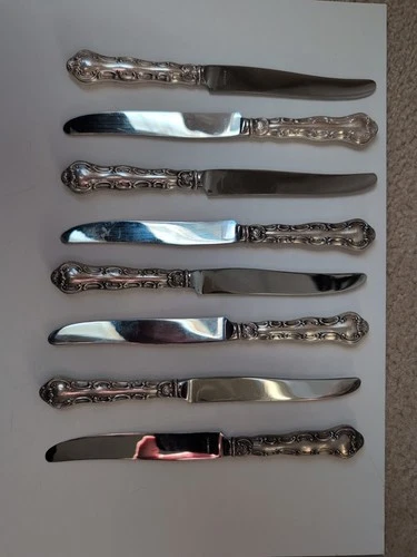8 Gorham Sterling Silver Strasbourg Dinner Knives 9" Flatware Knife Set