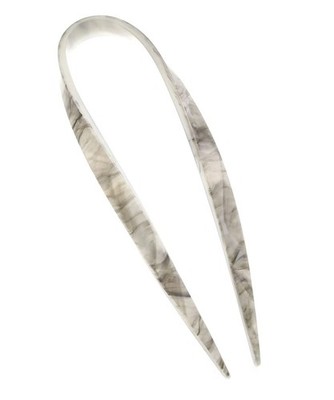 [Vingtaine] Simple Two-Pronged Hairpin, Marble Design, Updo Hair Accessory, Dai_