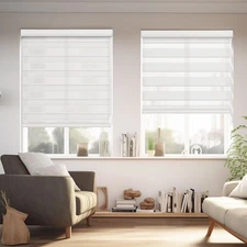 Changshade Corded Window Blinds Zebra Roller Shades Dual Layer Blinds-2colors