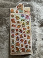 Capybara Fun Cute Holographic Sticker Sheet New Packaged