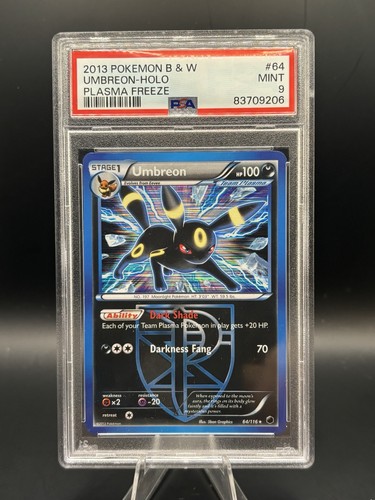 2013 POKEMON BLACK & WHITE PLASMA FREEZE #64 UMBREON-HOLO PSA 9