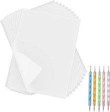 Carbon Transfer Paper 50 Sheets White W/ Stylus Tools For Tracing Art Crafts