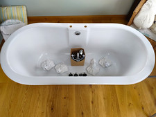 Freestanding Oval White Acrylic Bath + Bristan Tap Set