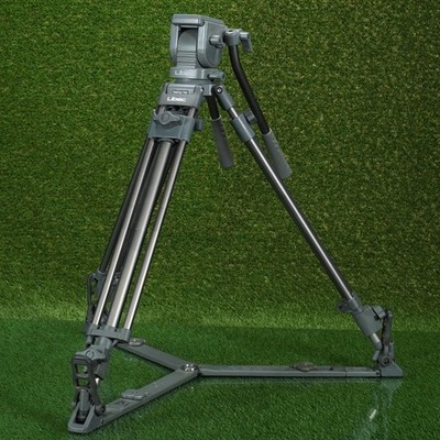 LIBEC T68 ALUMINUM TRIPOD BASE WITH H22 DV TRIPOD HEAD & SP-1 GROUND SPREADER