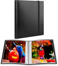 Photo Album 8x10, 8x10 Book Holds 68 Photos, Art Portfolio Black 