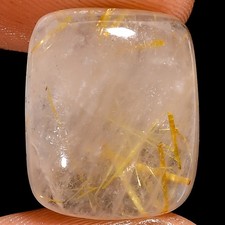 Natural Golden Rutile Quartz Radiant Cabochon Gemstone 12 Ct. 16X14X5 mm X-10396
