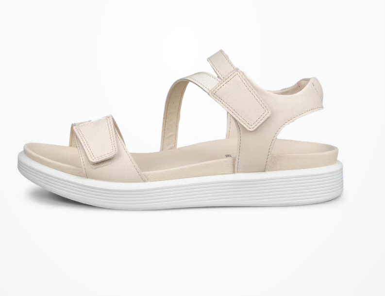 NEW ECCO Soft Sandal Women's Leather Two Strap Sandal, Beige