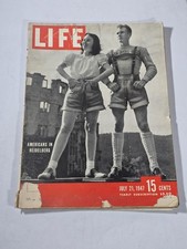 Vintage Life Magazine July 21, 1947 Harley Davidson Americans in Heidelberg