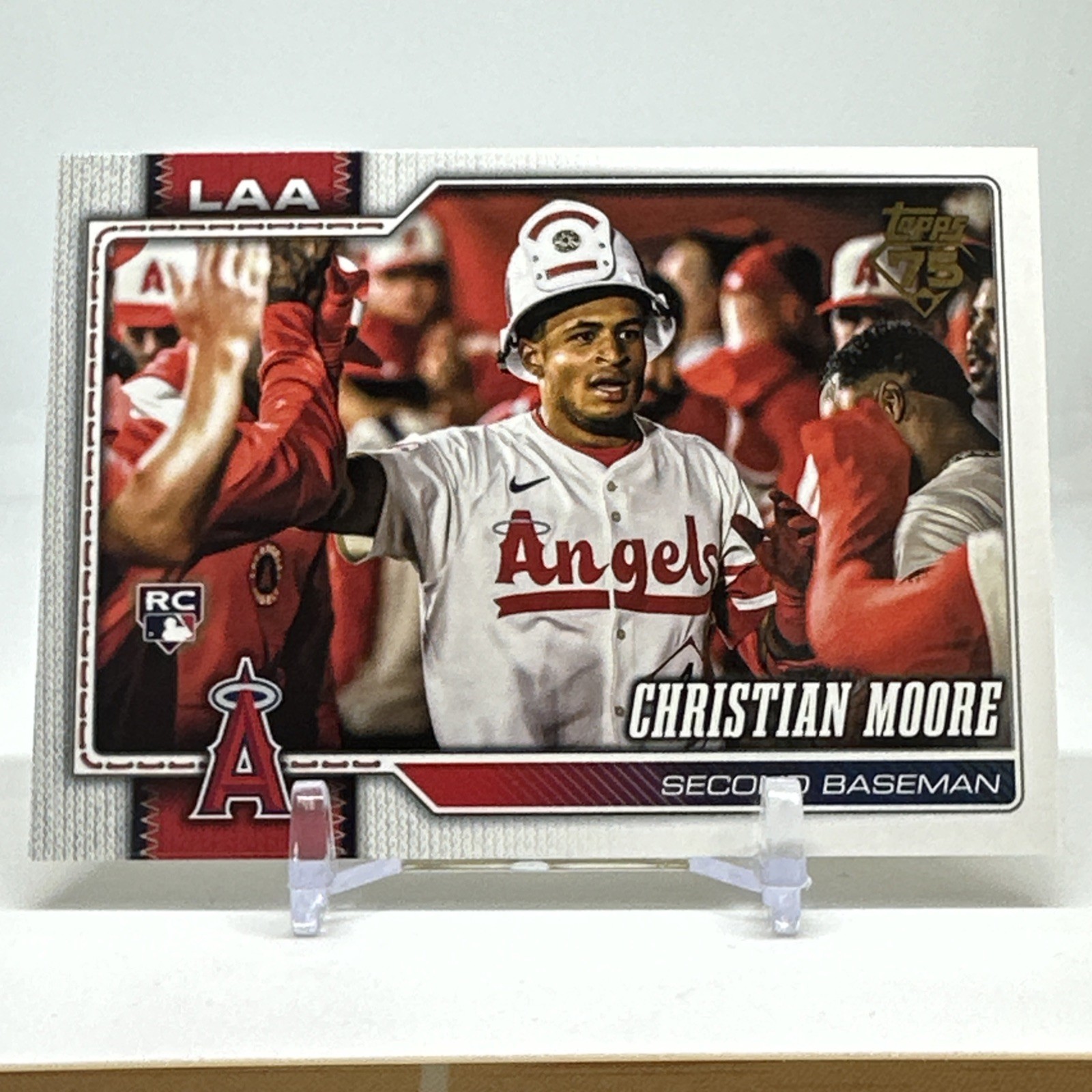 2026 Topps Christian Moore Golden Mirror RC SSP Image Variation Angels #147