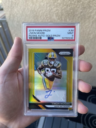 2018 Panini Prizm #JM J’mon Moore Prizm Gold Rookie Auto /10 PSA 9