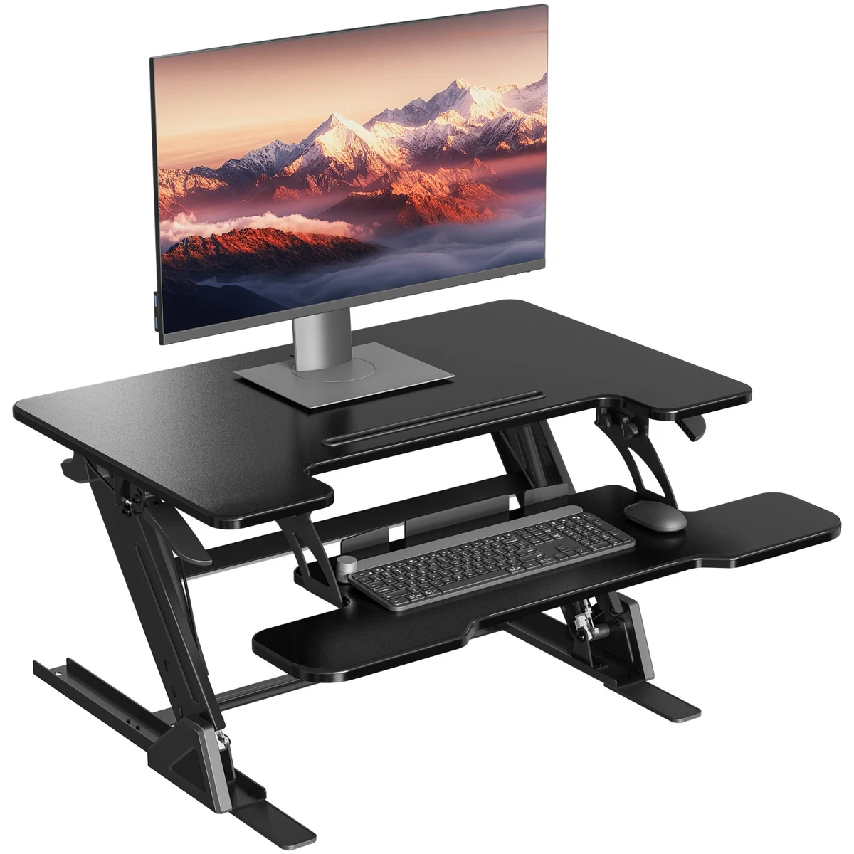 LIFEZEAL Scrivania Porta Computer Con Ruote Bloccabili – 120x60 Cm – Acciaio E Legno – Capacità 100 Kg - 2