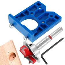 For Kitchen Cabinet Doors Concealed Hinge Hole Jig+Saw Drill Bit Tool Set 35MM