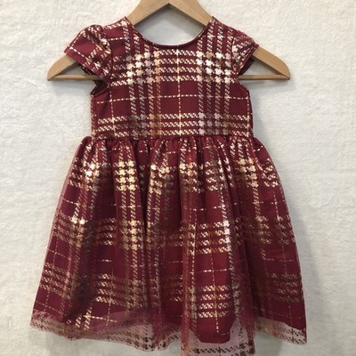 Toddler 4T Blueberi Dress With Overcoat Ruby Red Holiday Party Wedding