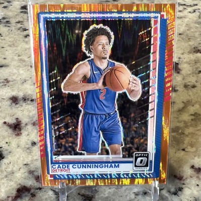 2025-26 Panini Donruss Optic #108 Cade Cunningham/199 Orange Shock Prizm Pistons