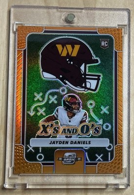2024 Contenders Optic Jayden Daniels X's and O's RC Orange Prizm #/50 Commanders
