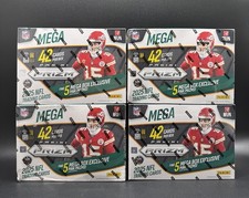 Lot of (4) 2025 Panini Prizm NFL Football Mega Box Factory Sealed NEW!