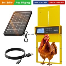 Okkobi Porta Pollaio Automatico ad Energia Solare - Display LCD - Pollaio...