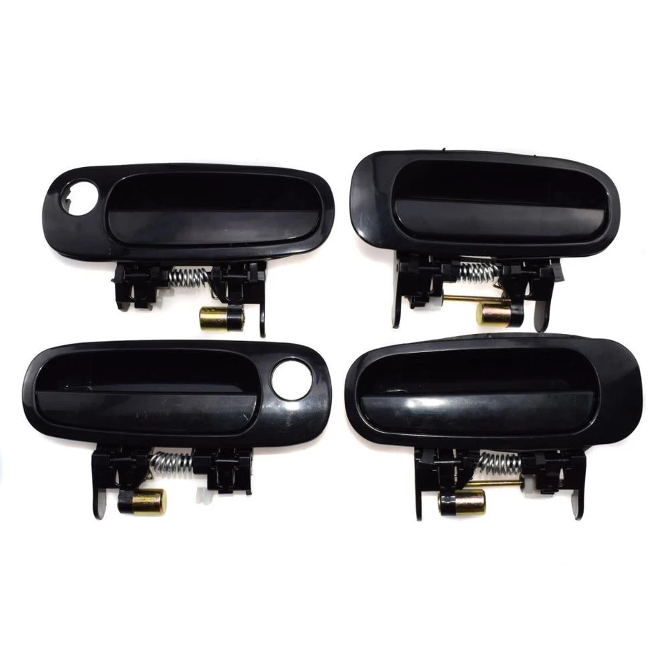 4x Manija de puerta exterior negra + 4x interior gris para 98-02 Toyota Corolla Prizm [ Foto 3 de 4