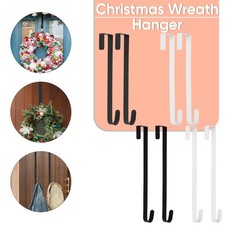 2pcs Metal Over Door Hanger Wreath Christmas Hook Strong Holder Xmas Decoration