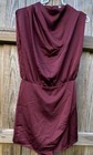 Glam Burgundy Solid Woven Sleeveless Cowl Neck Draped Zip Romper Sz S GP8539 — photo 1