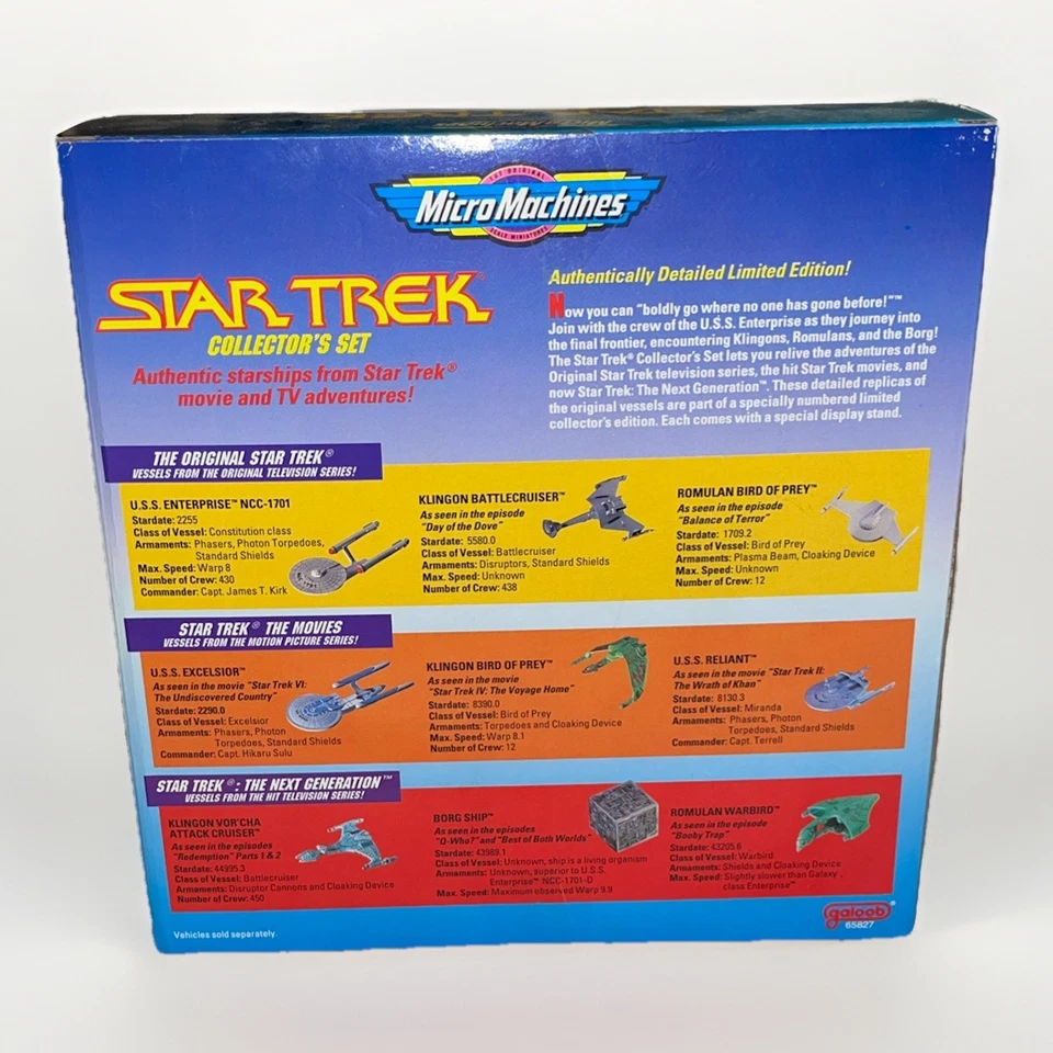 Vintage 1993 Micro Machines STAR TREK Limited Edition 9 Piece Collector's Set - Image 2 of 2