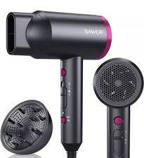 Silent Hair Dryer Powerful 1800W Negative Ionic Blow Effortless Easy Fast Drying