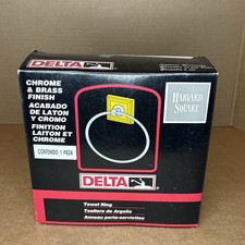 Delta Towel Ring Howard Square Chrome  Brass Circular Wall Mount New Open Box