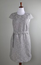 J.CREW $178 Cotton Tweed Cap Sleeve Belted Lined Tunic Shift Dress Size 10