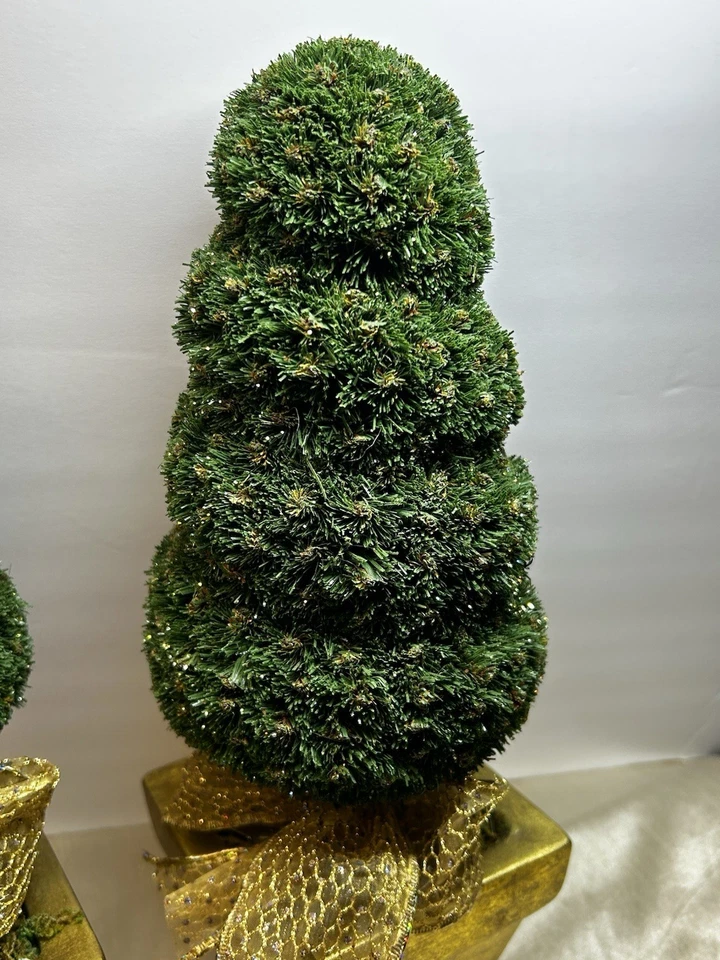 "Par de topiarios retorcidos en forma de cono 13,5"" T 4,5"" W" Foto 2 de 3