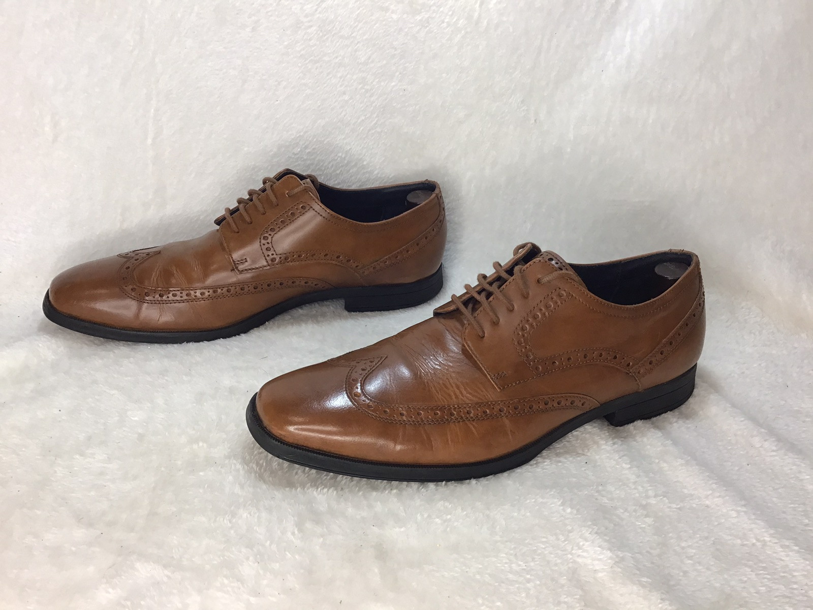 SAOLA Cole Haan Lt. Scarpe eleganti uomo a coda di rondine in pelle marrone taglia 9 5 M C20237