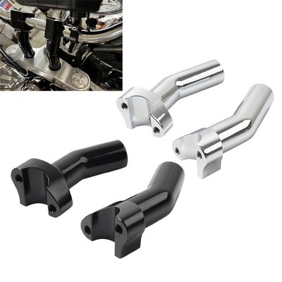 4'' Pullback Handlebar Risers Black For Harley 1'' Bar Dyna Softail Road King