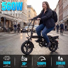 Adult Electric Bike 560W 48V 10Ah Removable Battery Folding Electric Bike 24 MPH