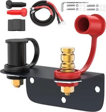 Remote Battery Terminals 3/8" Stud Battery Jump Post with Heavy Duty Mounting Br