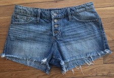 Lucky Brand The Cut Off Womens Medium Wash Denim Frayed Shorts Size 6/28 Cotton