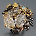 Handmade 16 ct+ Natural Citrine Ring 925 Sterling Silver Size 8 /R468694