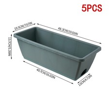 5/10PCS Trough Plant Pot Long Plastic Planter Outdoor Garden Window Herb Flower
