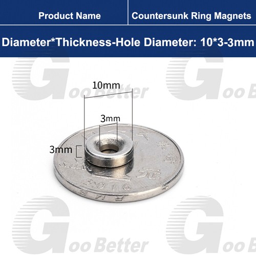 25x Countersunk Ring Strong Magnet N35 Round Disc with Hole Rare Earth Neodymium - Picture 19 of 20