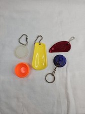 Lot of 4 Vintage Tupperware Keychains Shoehorn, Bowl w Lid, Cutter, Shaker Lid