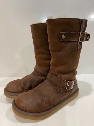 Leather Winter Buckle Boots Size 