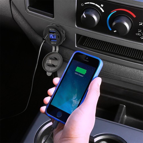 USB C Charger Port Fast Car Charger PD & QC Outlet Socket for Boat RV Marine 12V - Picture 9 of 13