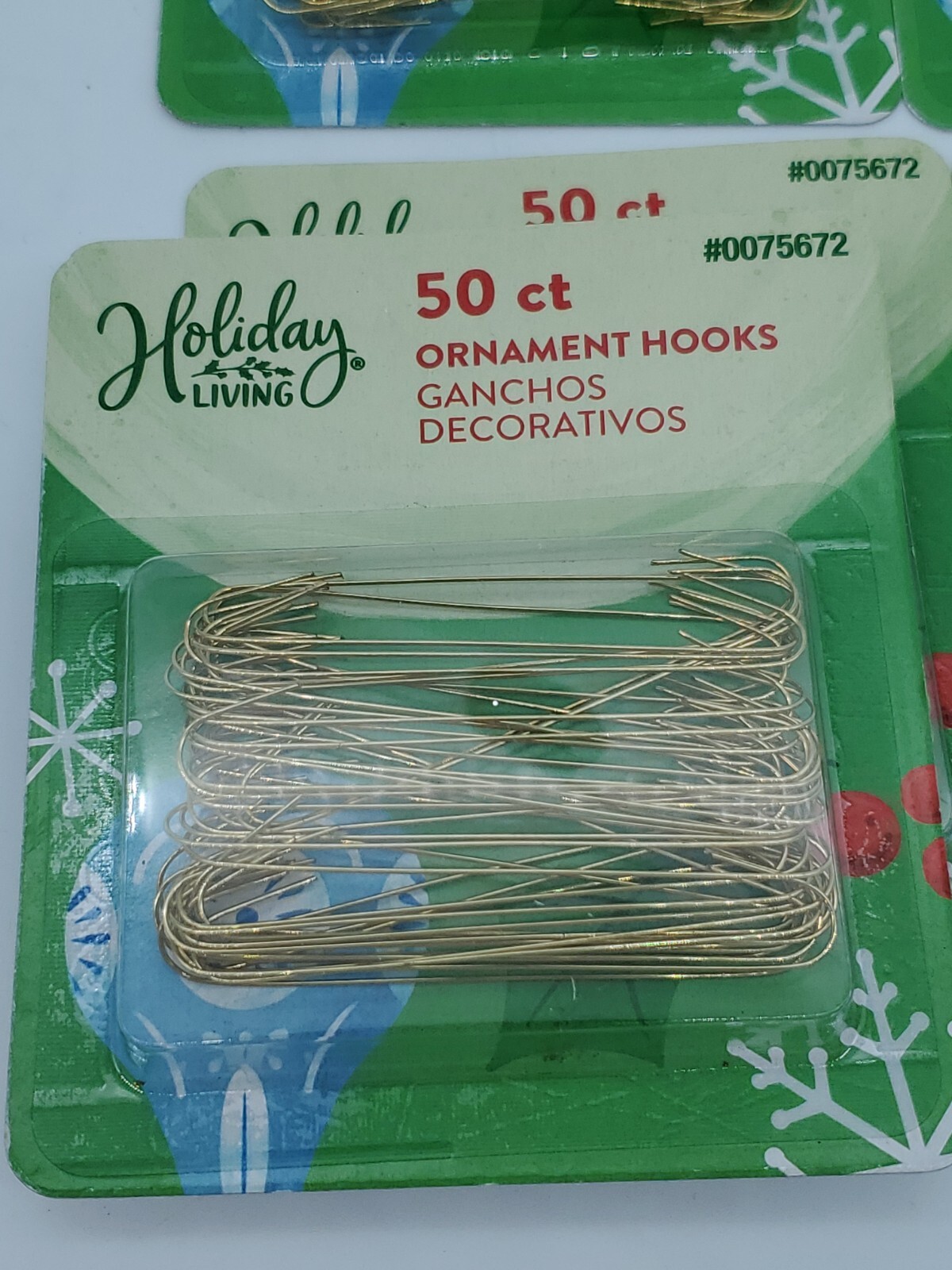 New 6 Packs Holiday Living 75 Each Pack 1.25" Gold Metal Ornament Hooks