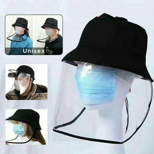 2pcs Fisherman Cap + Protective Clear Full face cover Dust-proof Sun Hat Unisex - Picture 10 of 12
