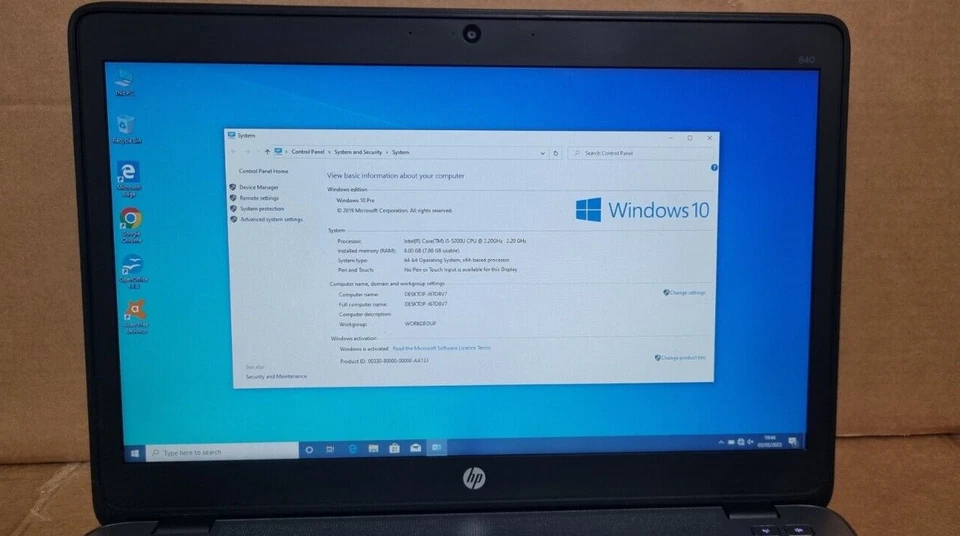 WINDOWS10 HP Elitebook 840 Laptop Intel Core i5 5th Gen. 8GB RAM SSD Backlight - Image 2 of 4