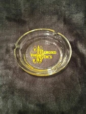 Vintage Diamond Jim's Casino Ashtray - 4.5" W/Glass - Vintage Glass Ashtray
