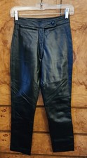 WOMEN'S WILSON'S MAXIMA BLACK LEATHER MOTORCYCLE PANTS  sz 0