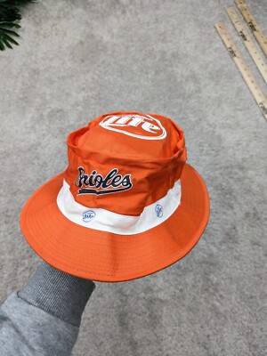 Baltimore Orioles Bucket Hat Orange Miller Lite MLB Birdland Vintage 90s Y2K