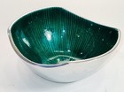 Simply Designz Green and Silver Modern Metals Organic Collection Bowl