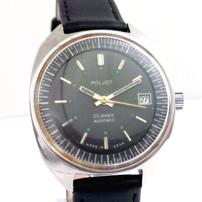 Vintage Men's Wristwatch POLJOT Automatic Movement Soviet Watch 23 Jewels
